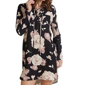 Mud Pie Kinsley Lace Up Floral Shift Dress Size L